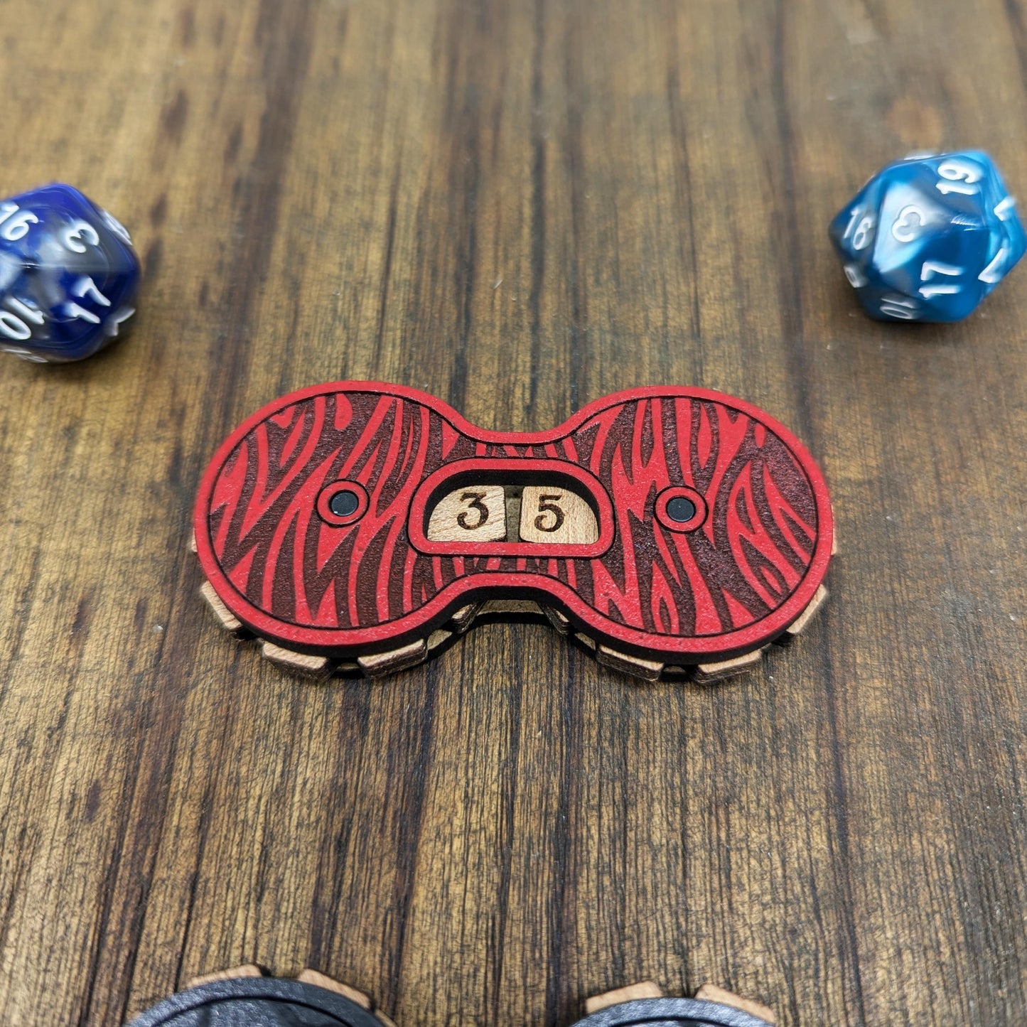 Contatore punti vita ferita universale magnetico in legno - Collezione I Quattro Elementi - Giochi di ruolo, carte e giochi da tavola