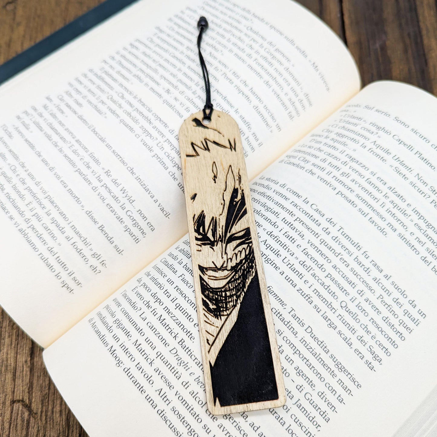 Segnalibro legno Shinigami Maschera Hollow, ispirato a Bleach