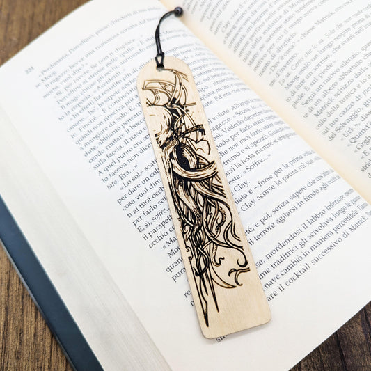 Segnalibro in legno raffigurante il Grande Antico Cthulhu – Regalo per lettori fantasy, horror, giocatori di ruolo e fan di H.P. Lovecraft