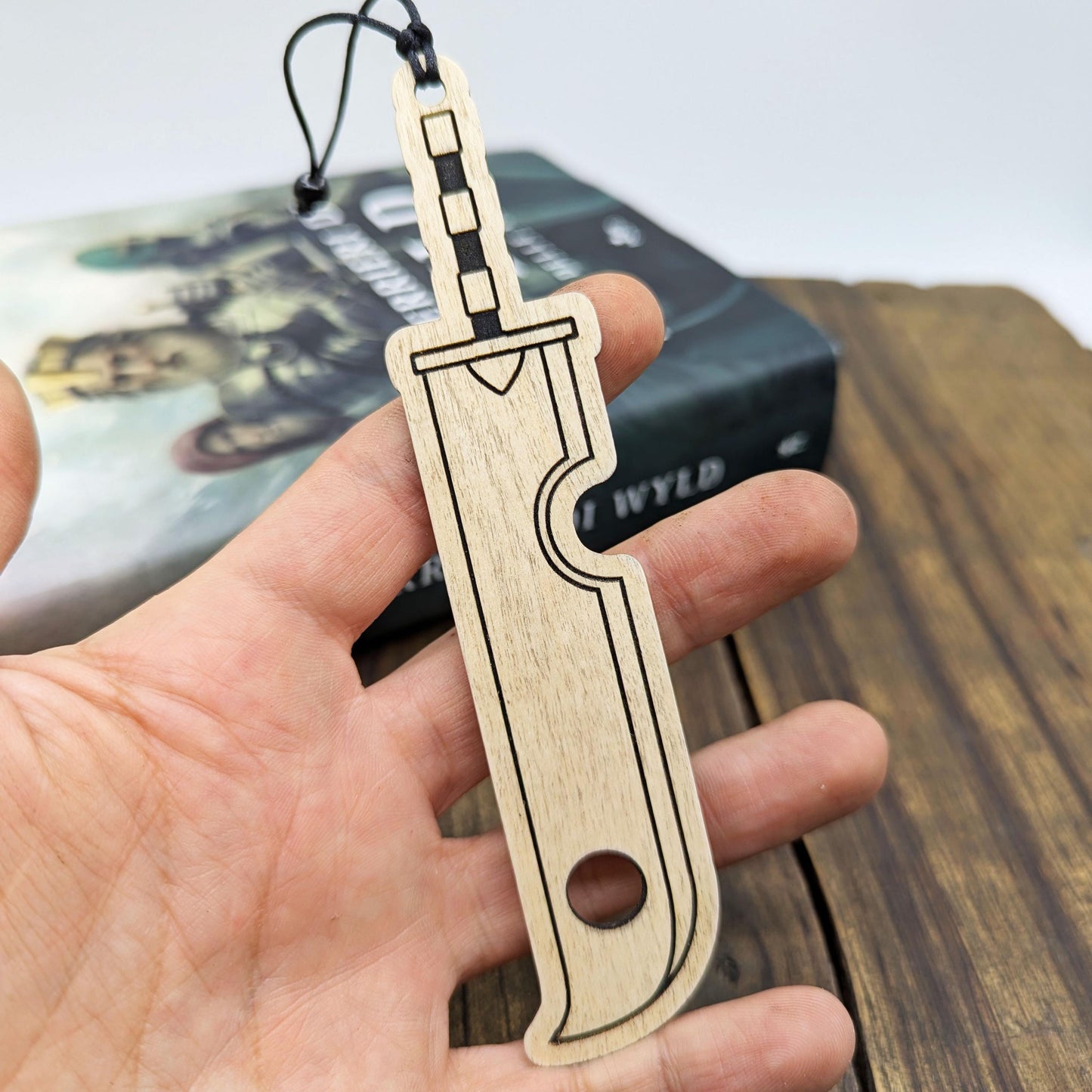 Segnalibro in legno ispirato alla spada Tagliateste del ninja Zabusa dall'Anime Manga Naruto