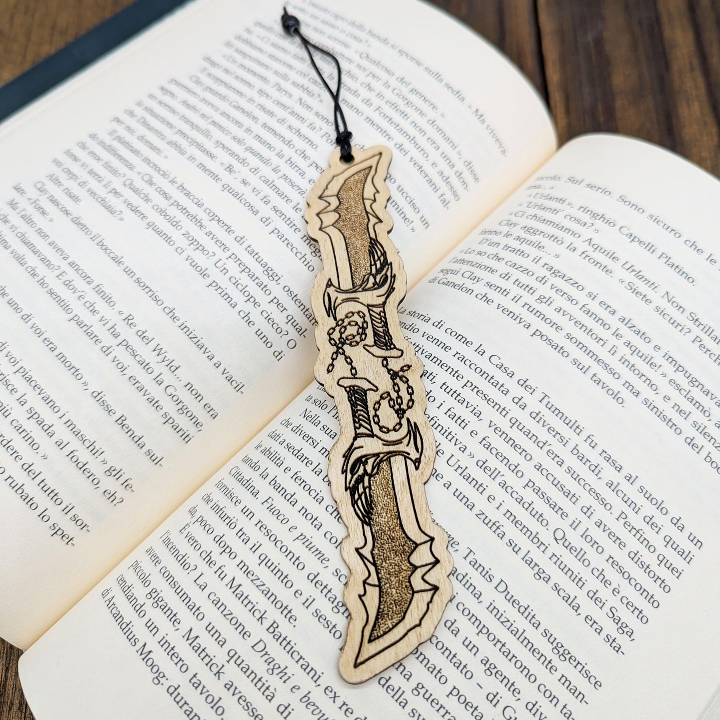 Segnalibro in legno Lame del Caos di Kratos, God of War