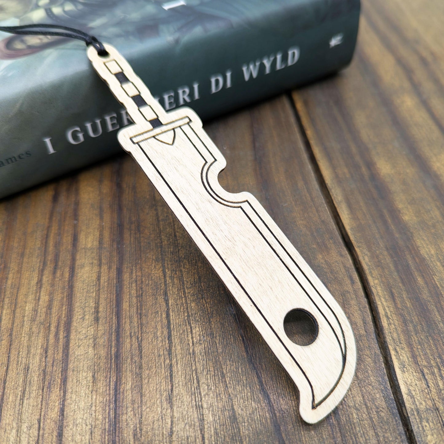 Segnalibro in legno ispirato alla spada Tagliateste del ninja Zabusa dall'Anime Manga Naruto