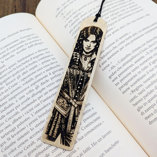Segnalibro in legno Yennefer, design inciso ispirato a The Witcher