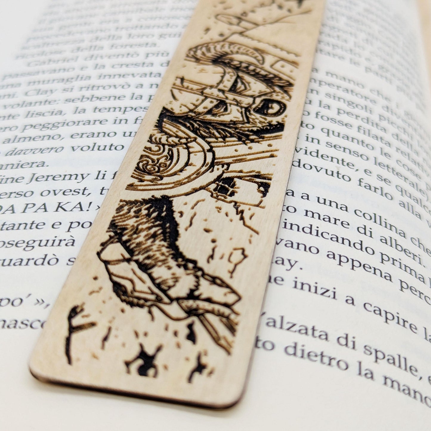 Segnalibro in legno Dragonborn o Dovahkiin dalla serie Skyrim Elder Scrolls RPG fantasy