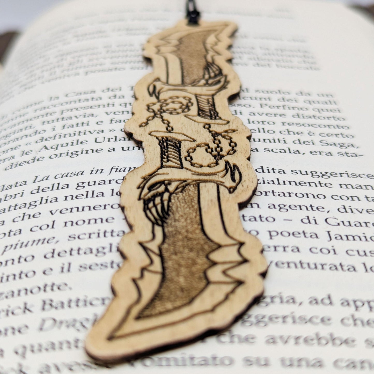 Segnalibro in legno Lame del Caos di Kratos, God of War