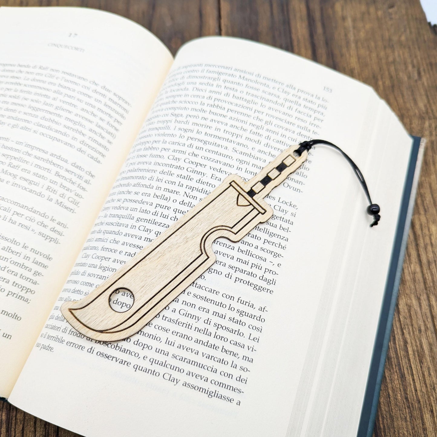 Segnalibro in legno ispirato alla spada Tagliateste del ninja Zabusa dall'Anime Manga Naruto