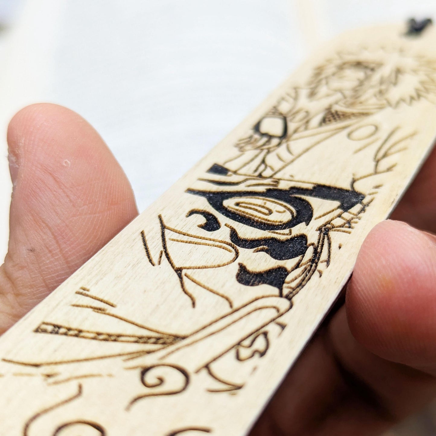 Segnalibro in legno ispirato a Jiraiya e Gamabunta dal manga Naruto