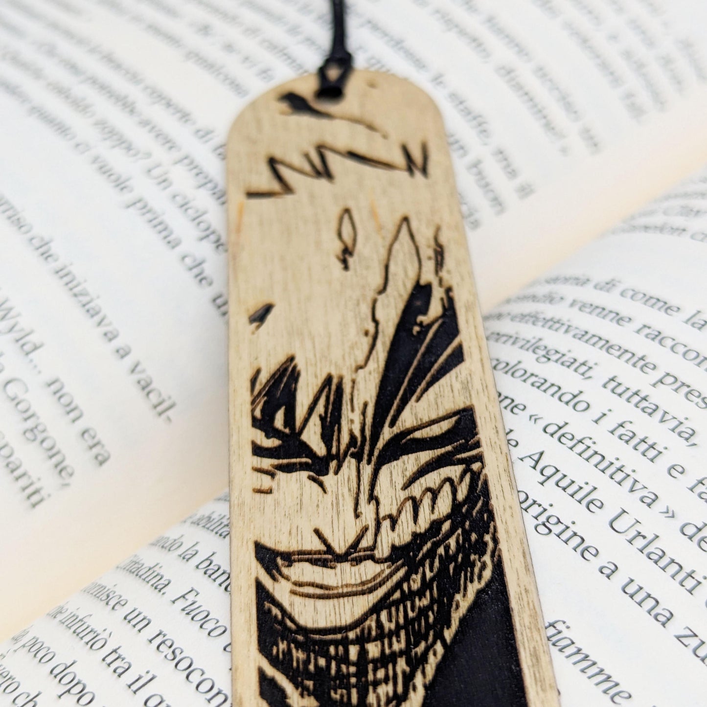 Segnalibro legno Shinigami Maschera Hollow, ispirato a Bleach