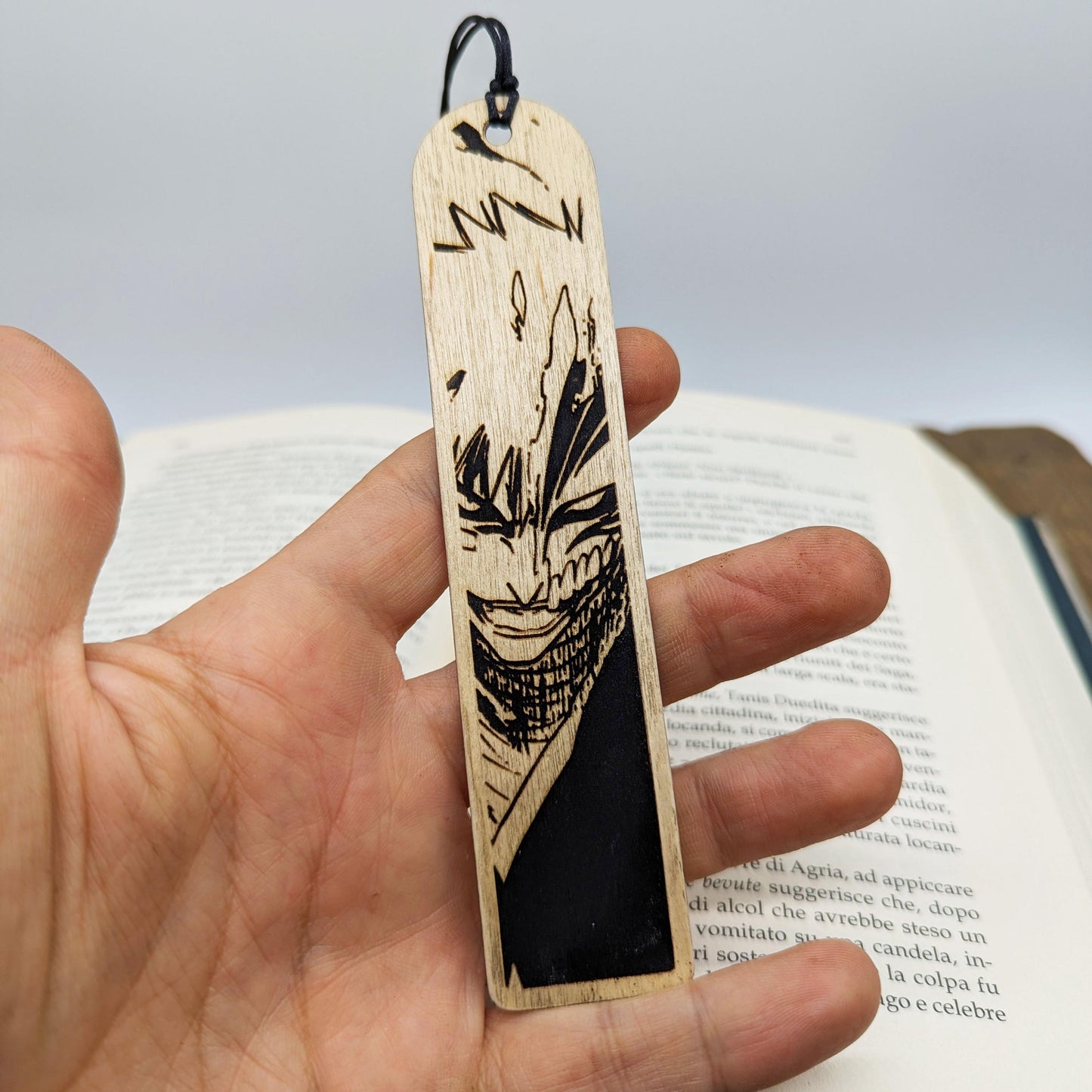 Segnalibro legno Shinigami Maschera Hollow, ispirato a Bleach