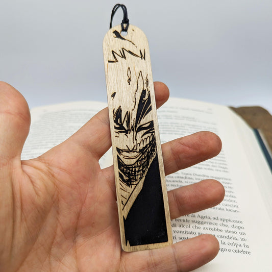 Segnalibro legno Shinigami Maschera Hollow, ispirato a Bleach