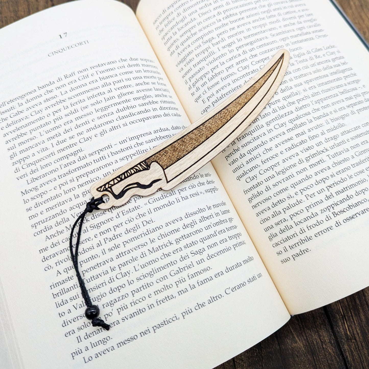 Segnalibro in legno ispirato a Zangetsu, la spada di Ichigo Kurosaki – Ideale per amanti di anime e manga shonen