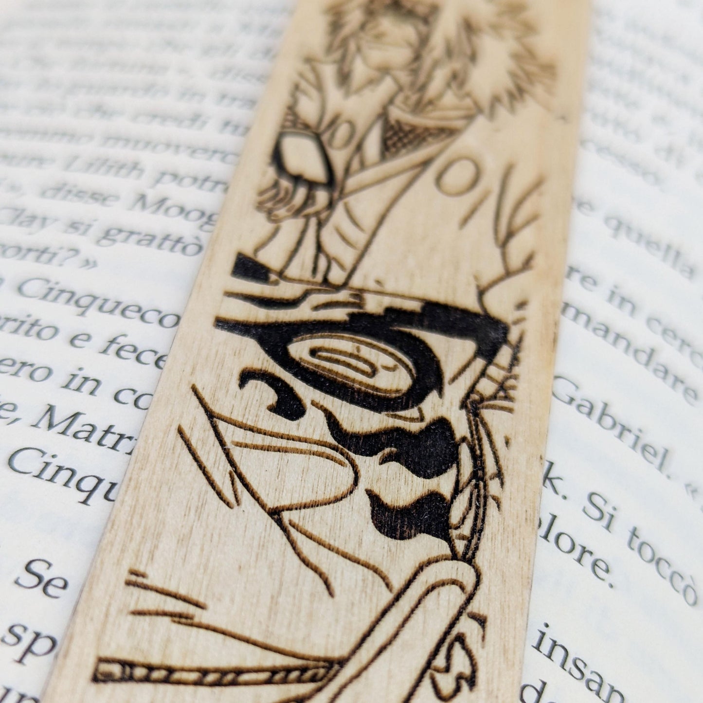 Segnalibro in legno ispirato a Jiraiya e Gamabunta dal manga Naruto