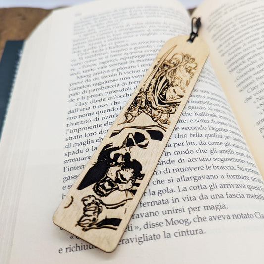 Segnalibro in legno inspirato a Drizzt e Guenhwyvar – Adatto ai fan dei libri di Dungeons and Dragons e Forgotten Realms