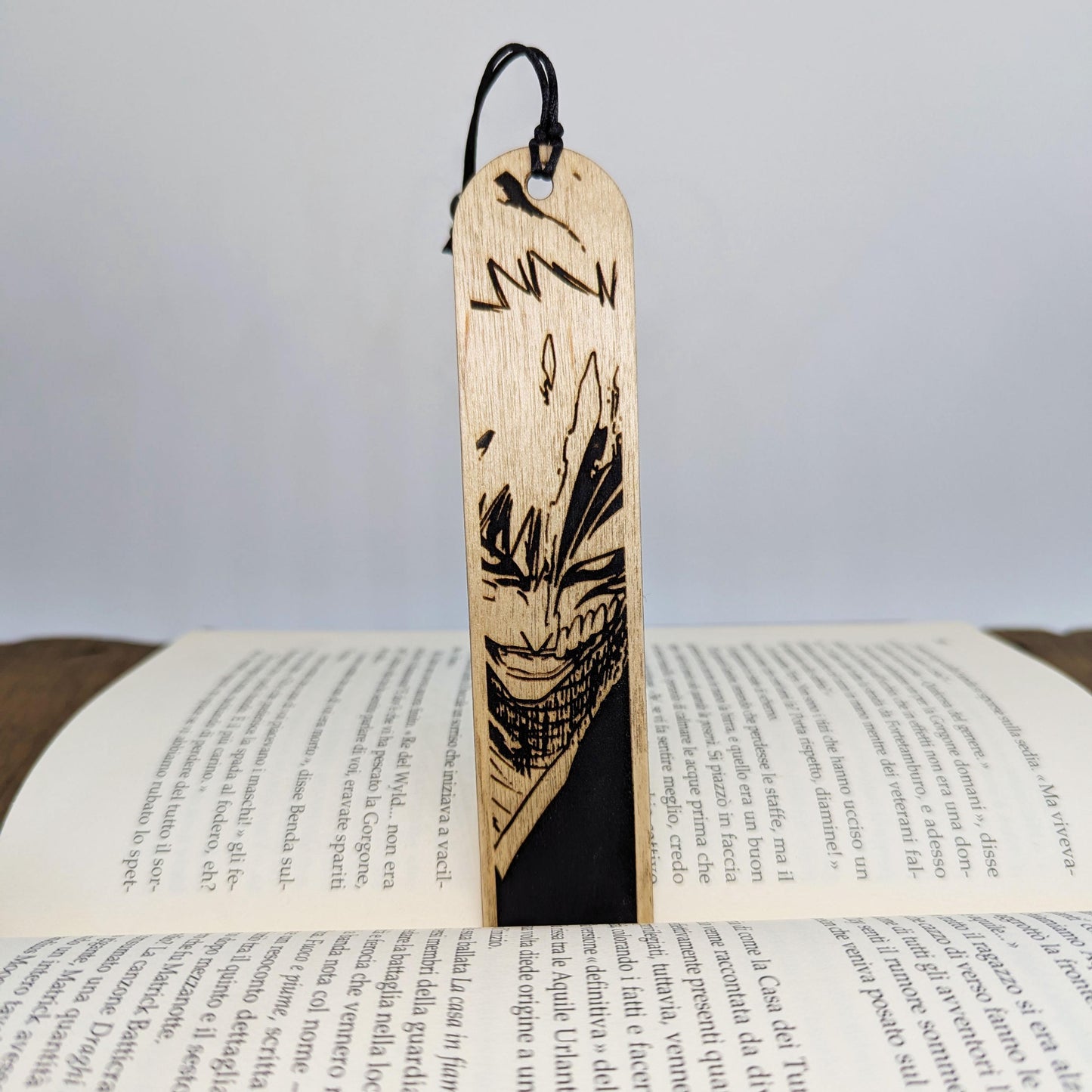 Segnalibro legno Shinigami Maschera Hollow, ispirato a Bleach