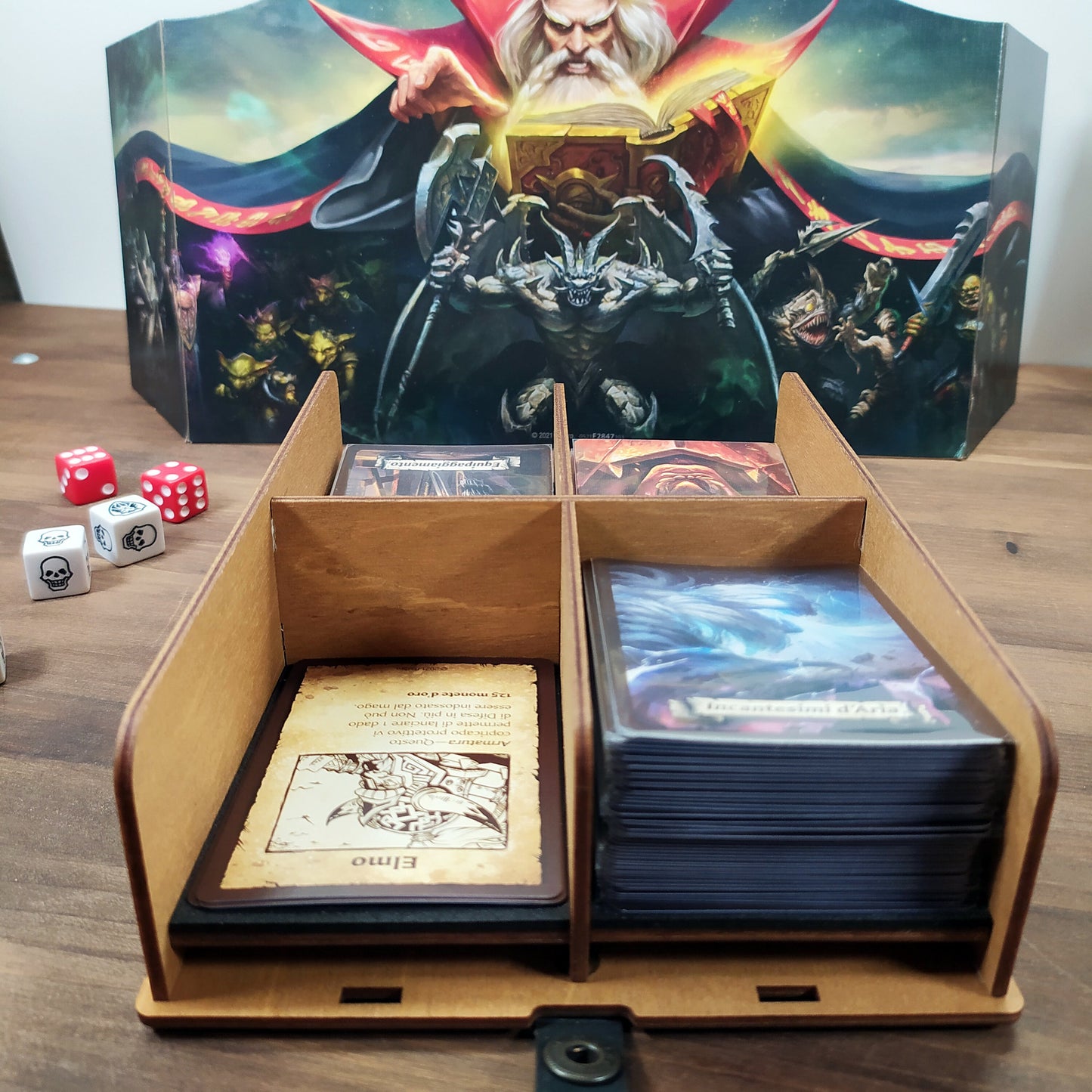 Heroquest scatola porta carte in legno per vecchia e nuova versione - Taglia L