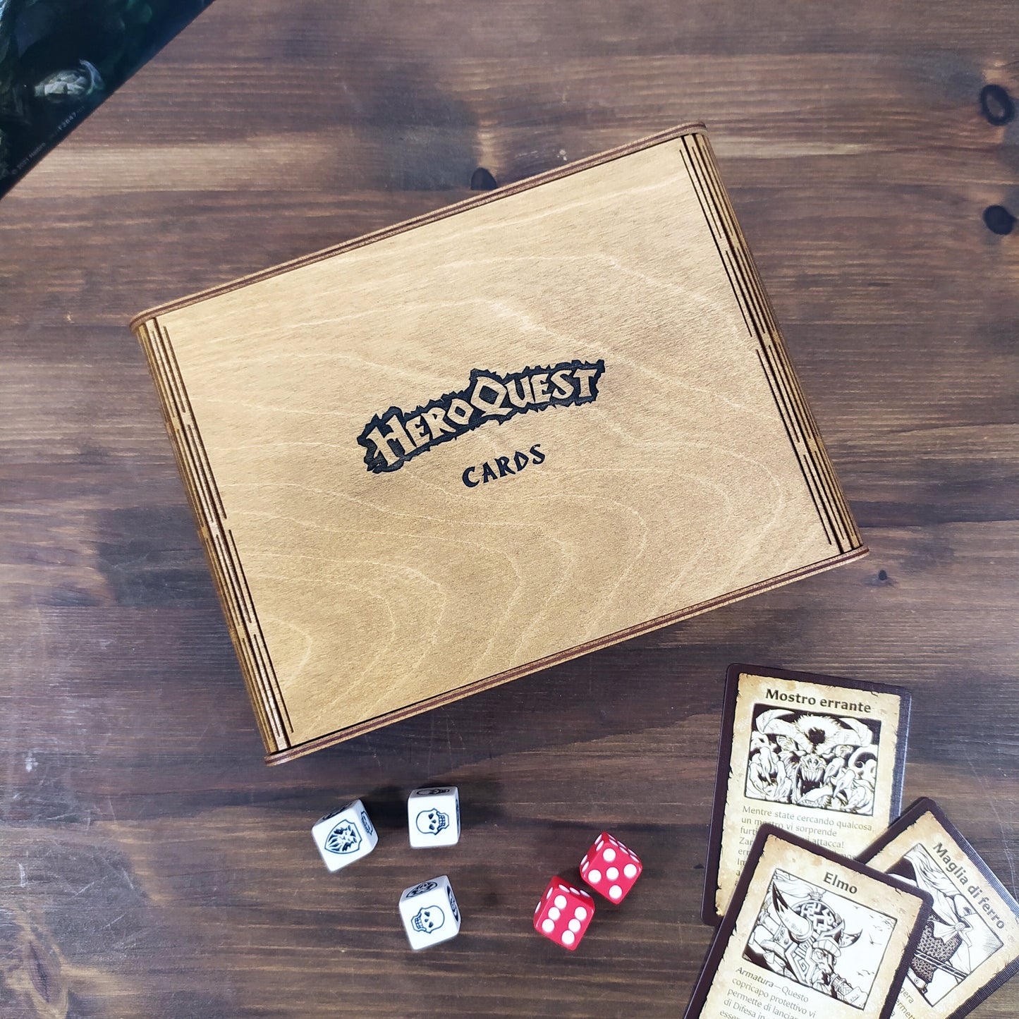 Heroquest scatola porta carte in legno per vecchia e nuova versione - Taglia L