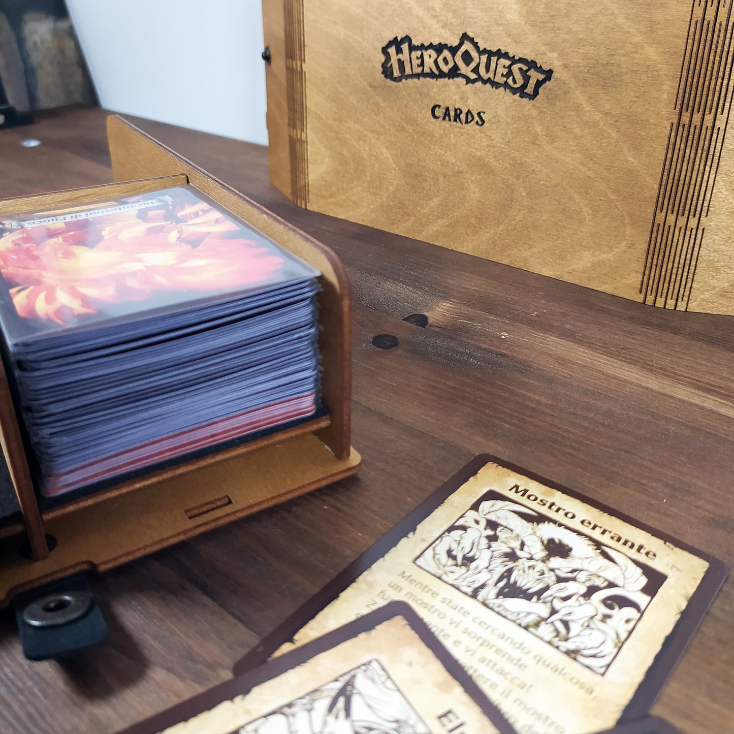 Heroquest scatola porta carte in legno per vecchia e nuova versione - Taglia L