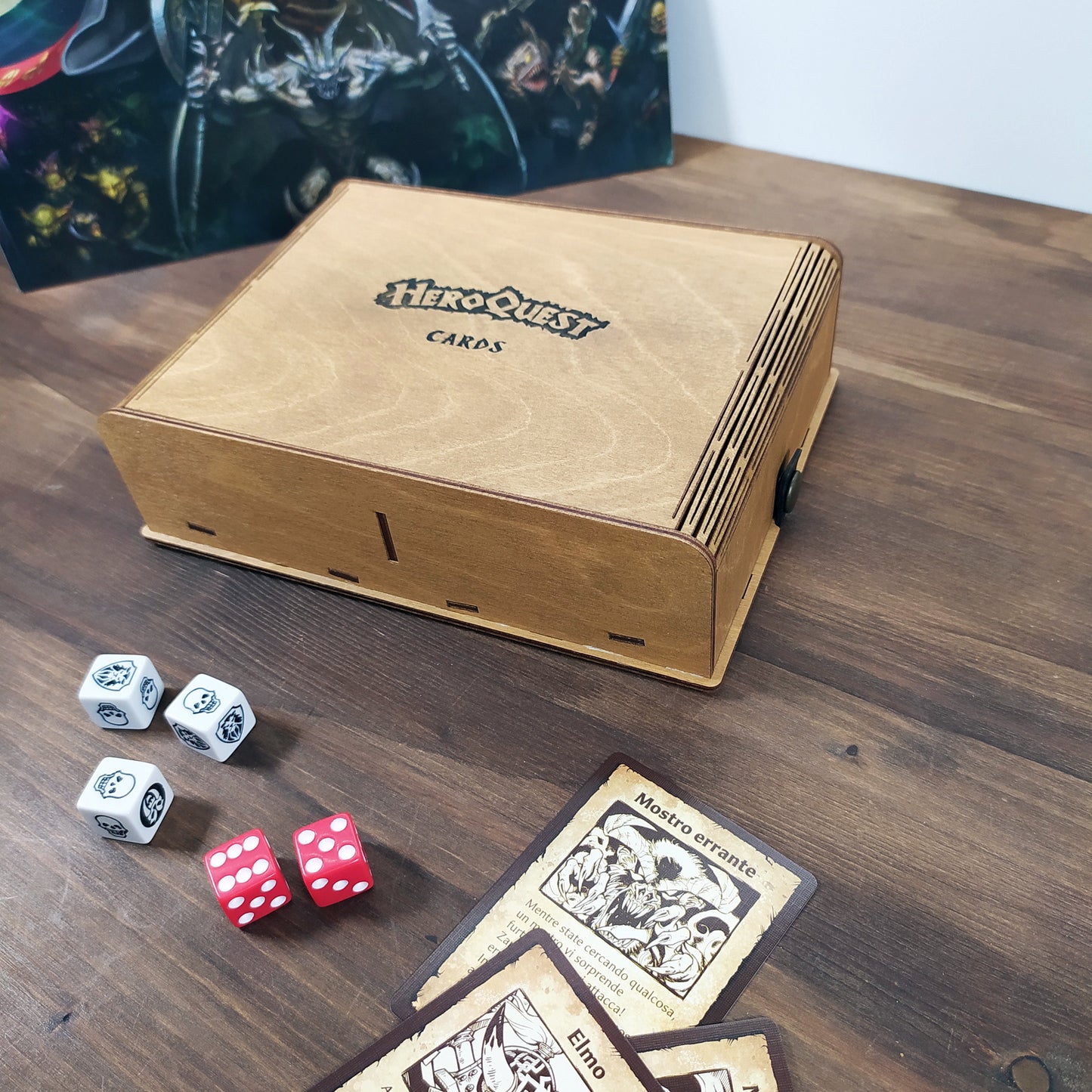 Heroquest scatola porta carte in legno per vecchia e nuova versione - Taglia L