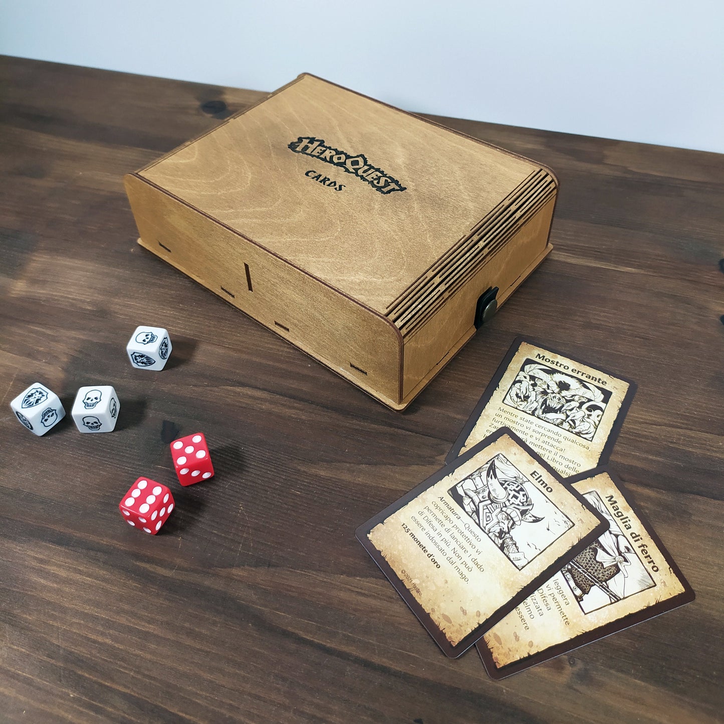 Heroquest scatola porta carte in legno per vecchia e nuova versione - Taglia L