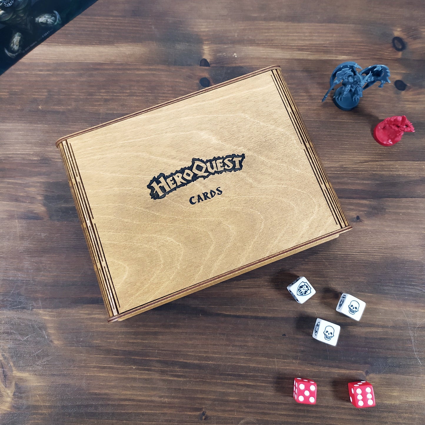 Heroquest scatola porta carte in legno per vecchia e nuova versione - Taglia L