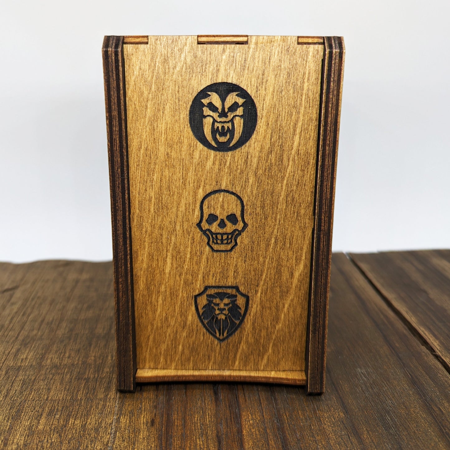 Heroquest torre lancia dadi in legno per dadi da combattimento e movimento, rivestita in vera pelle, richiudibile con chiusura magnetica