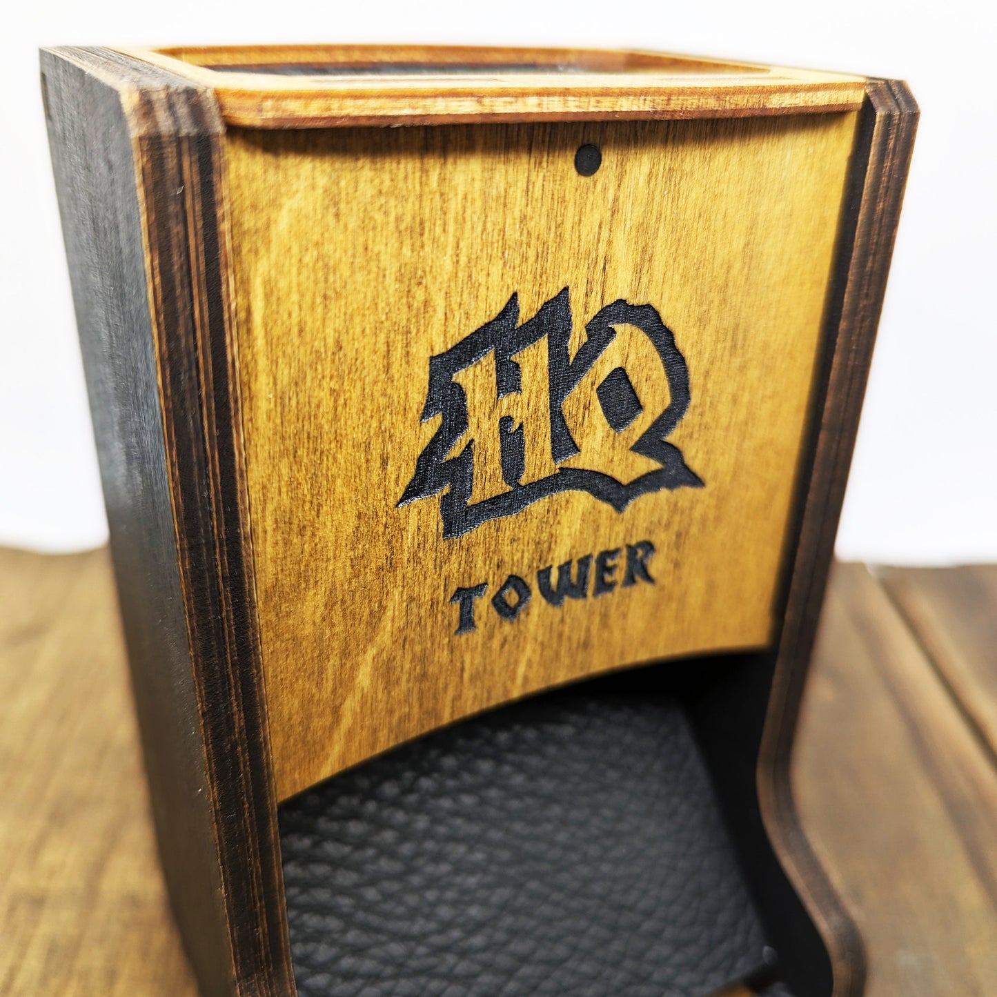 Heroquest torre lancia dadi in legno per dadi da combattimento e movimento, rivestita in vera pelle, richiudibile con chiusura magnetica