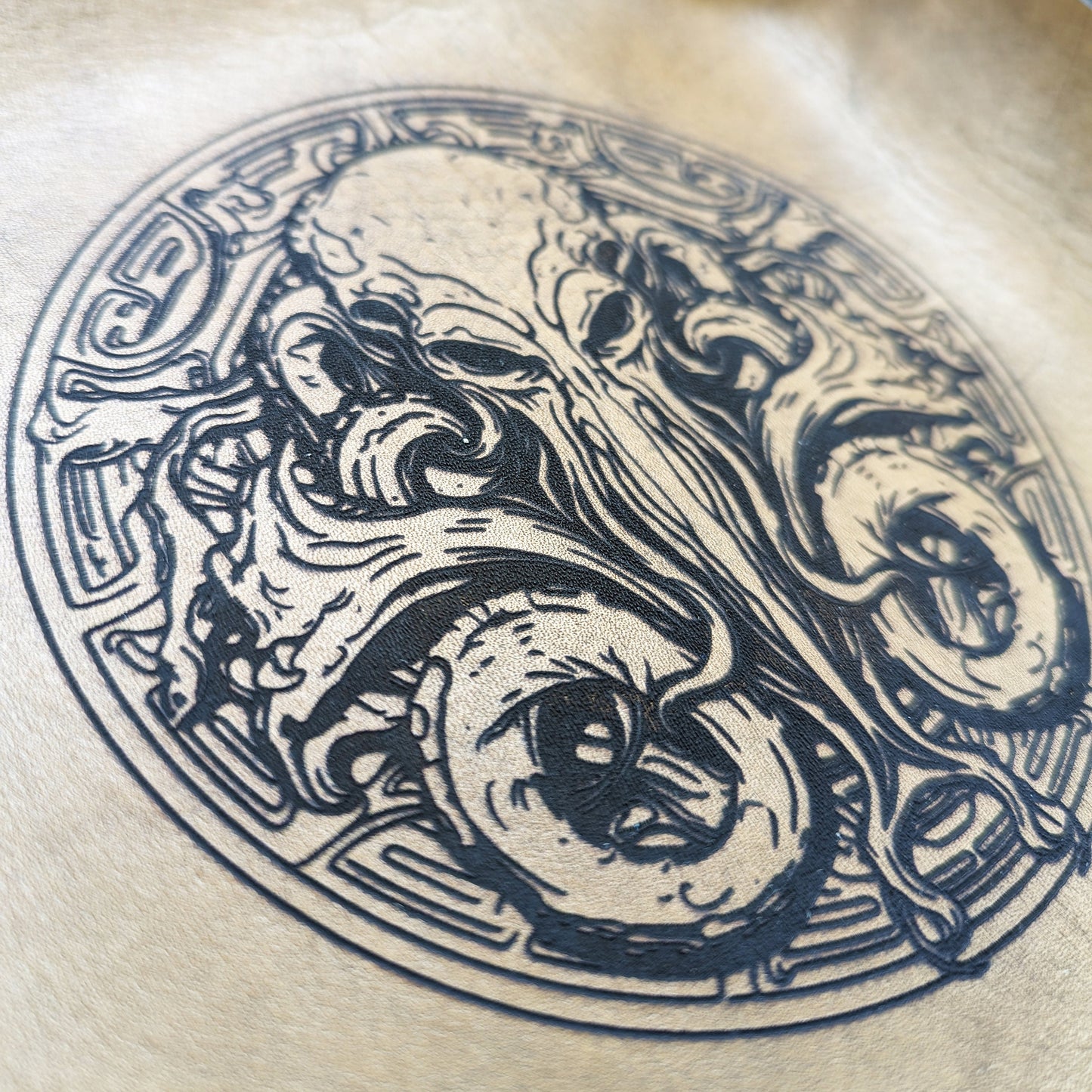 Cthulhu Lancia dadi in vera pelle portatile per giochi di ruolo e giochi da tavolo - Svuota tasche, idea regalo, Arkham Horror