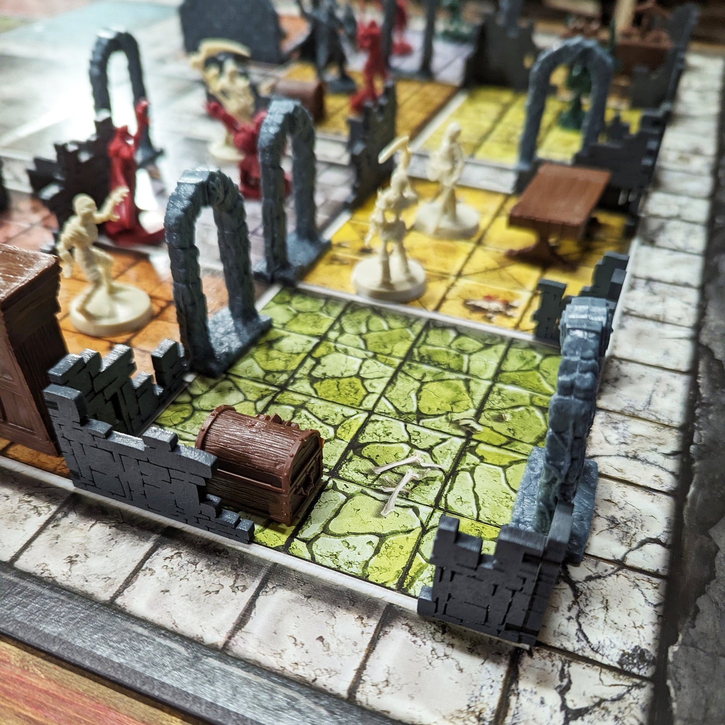 Kit 12 muri angolari magnetici per HeroQuest in MDF – Scenografia 3D per dungeon crawler e giochi di ruolo – Naturale o precolorato