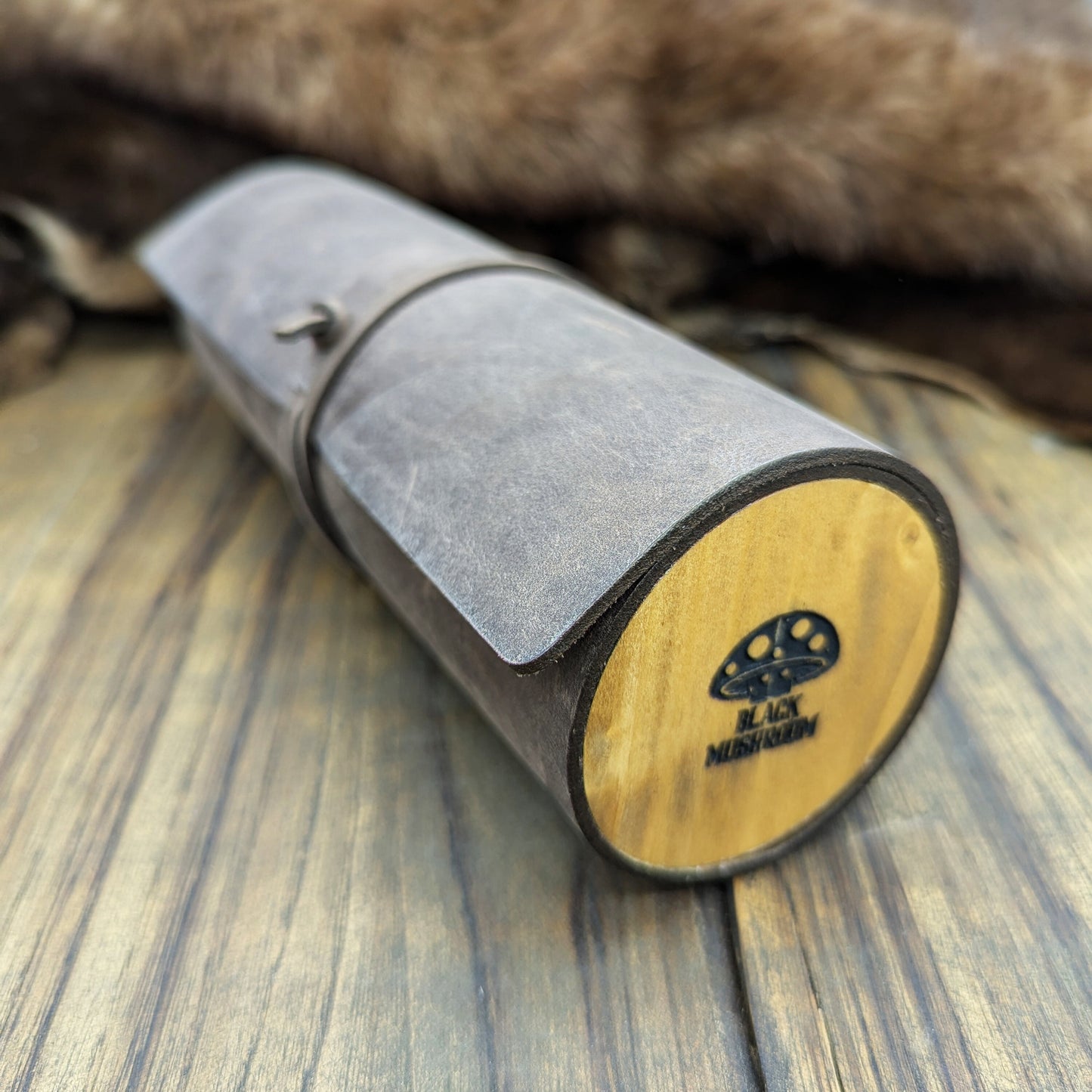 Pergamena porta dadi in legno e vera pelle per DnD e giochi di ruolo, Taglia XL