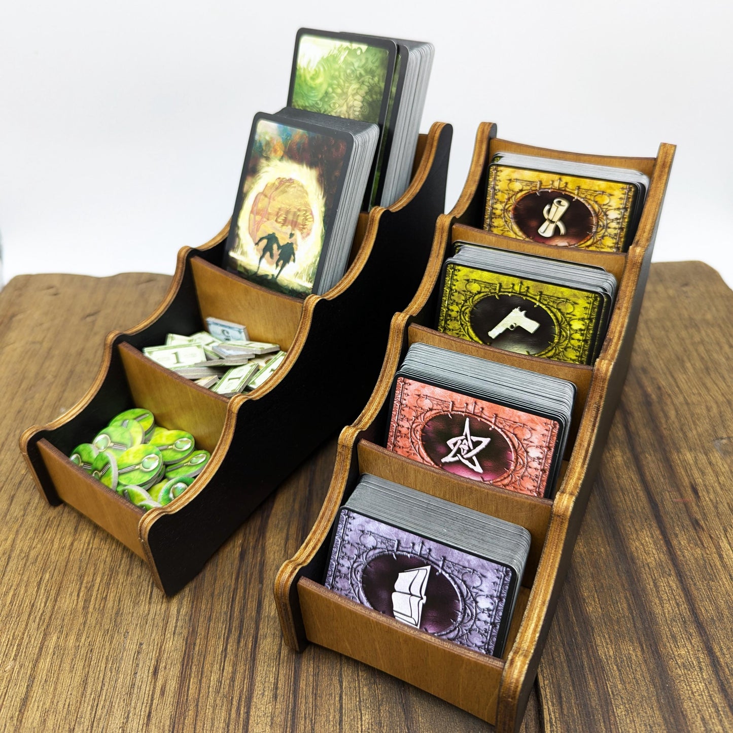 Porta Carte e Token in Legno Modulare e Magnetico per Giochi da Tavolo – Arkham Horror, Gloomhaven, Dungeon Crawlers