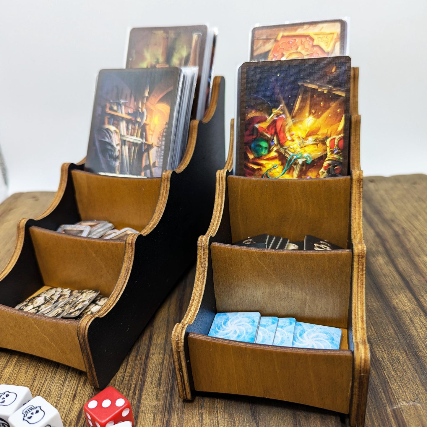 Porta carte, token, tiles in legno per giochi da tavolo, modulare magnetico, alta capacità, perfetto per Heroquest e Dungeon Crawlers