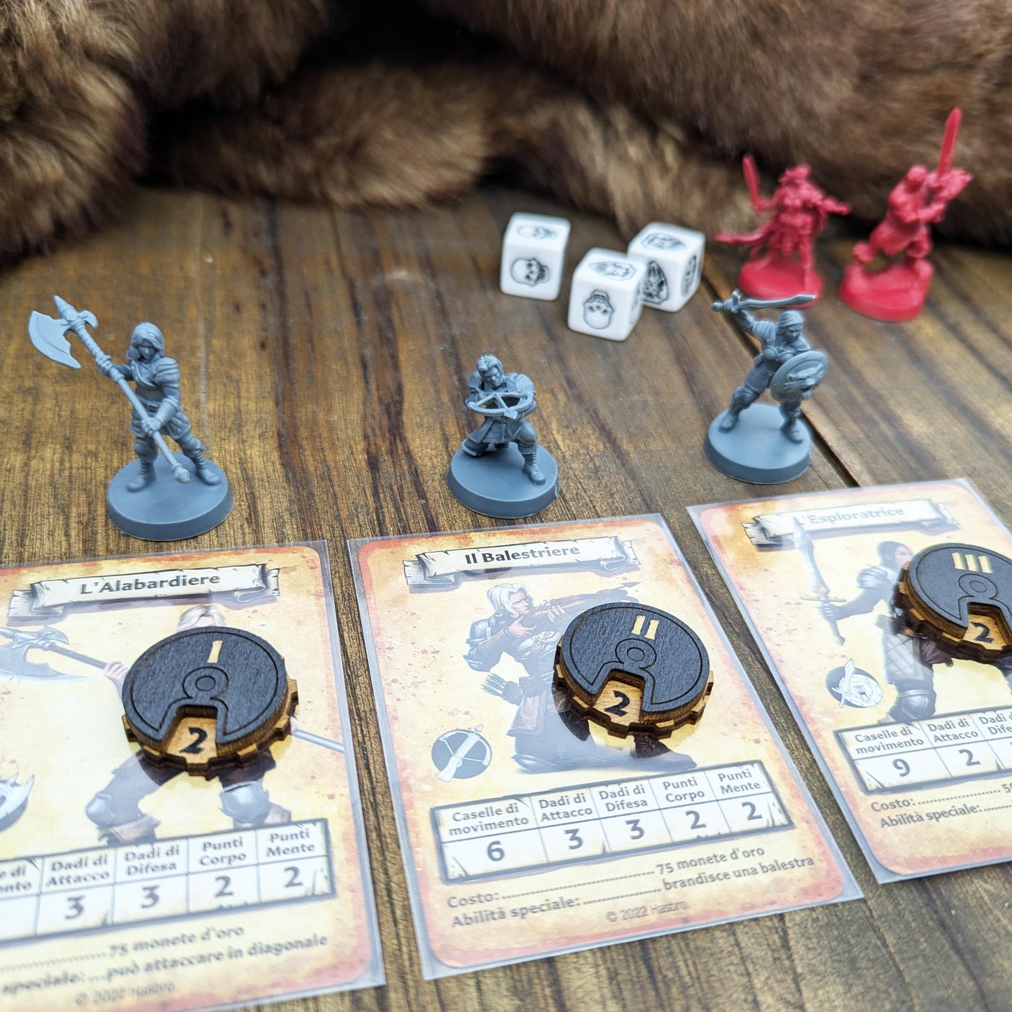Heroquest Tracker magnetici in legno per tenere traccia dei punti corpo dei mostri, dei mercenari, dei personaggi. Disponibili con scatola.