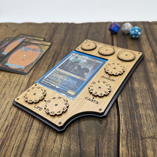 Command zone per Magic the Gathering - Plancia giocatore magnetica in legno per MTG Commander con tracker per vita, veleno, lanci e danni