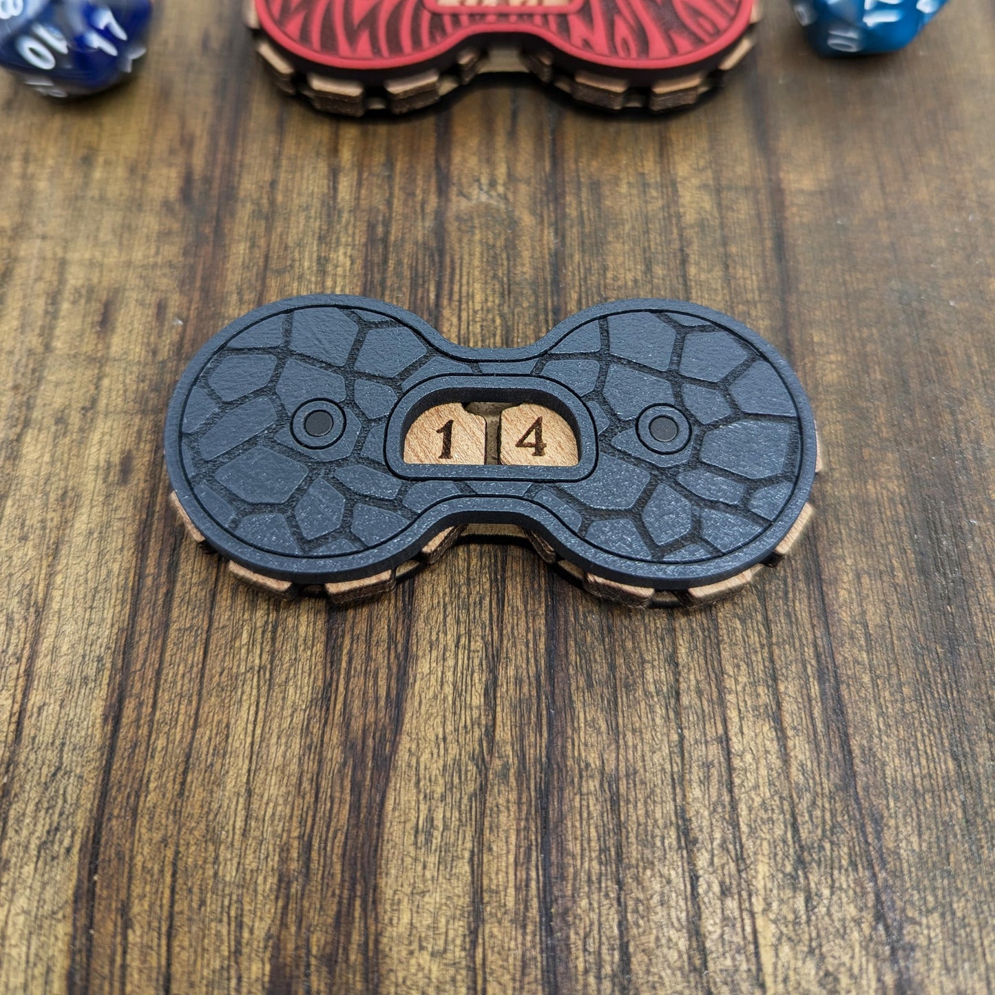 Contatore punti vita ferita universale magnetico in legno - Collezione I Quattro Elementi - Giochi di ruolo, carte e giochi da tavola