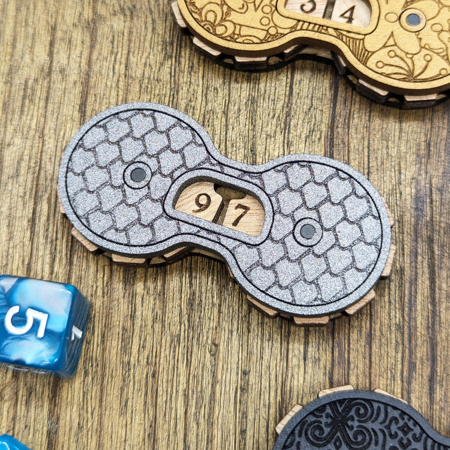 Contatore punti vita ferita universale magnetico in legno 0-99 - Giochi di ruolo, carte e giochi da tavola - Magic, Lorcana, DnD, Pathfinder