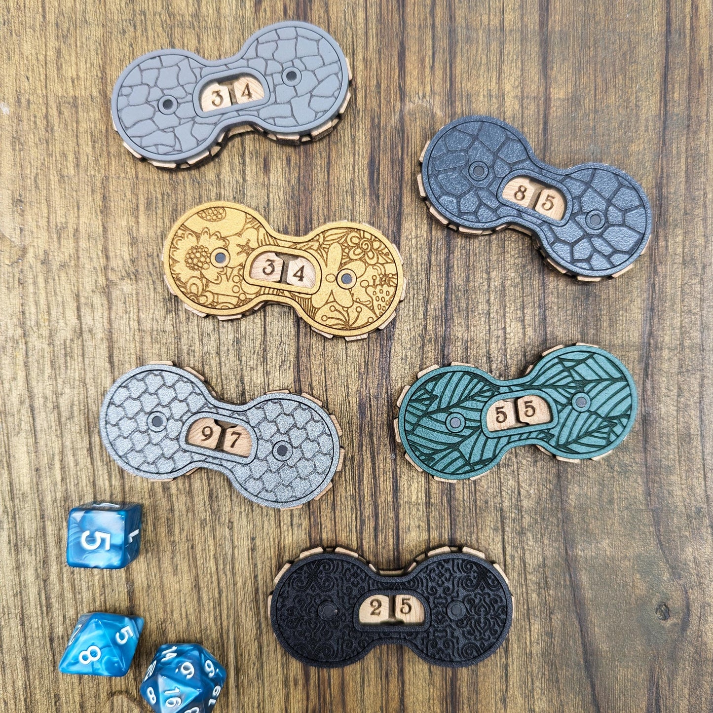 Contatore punti vita ferita universale magnetico in legno 0-99 - Giochi di ruolo, carte e giochi da tavola - Magic, Lorcana, DnD, Pathfinder
