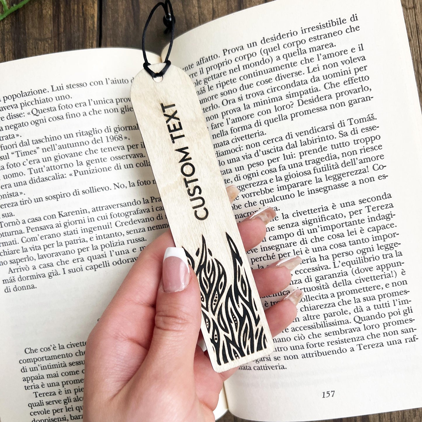 Segnalibri in legno inspirati ai 4 elementi: Fuoco, Aria, Terra, Acqua – Personalizzabili – Fatti in legno sottile - Idea regalo per lettori