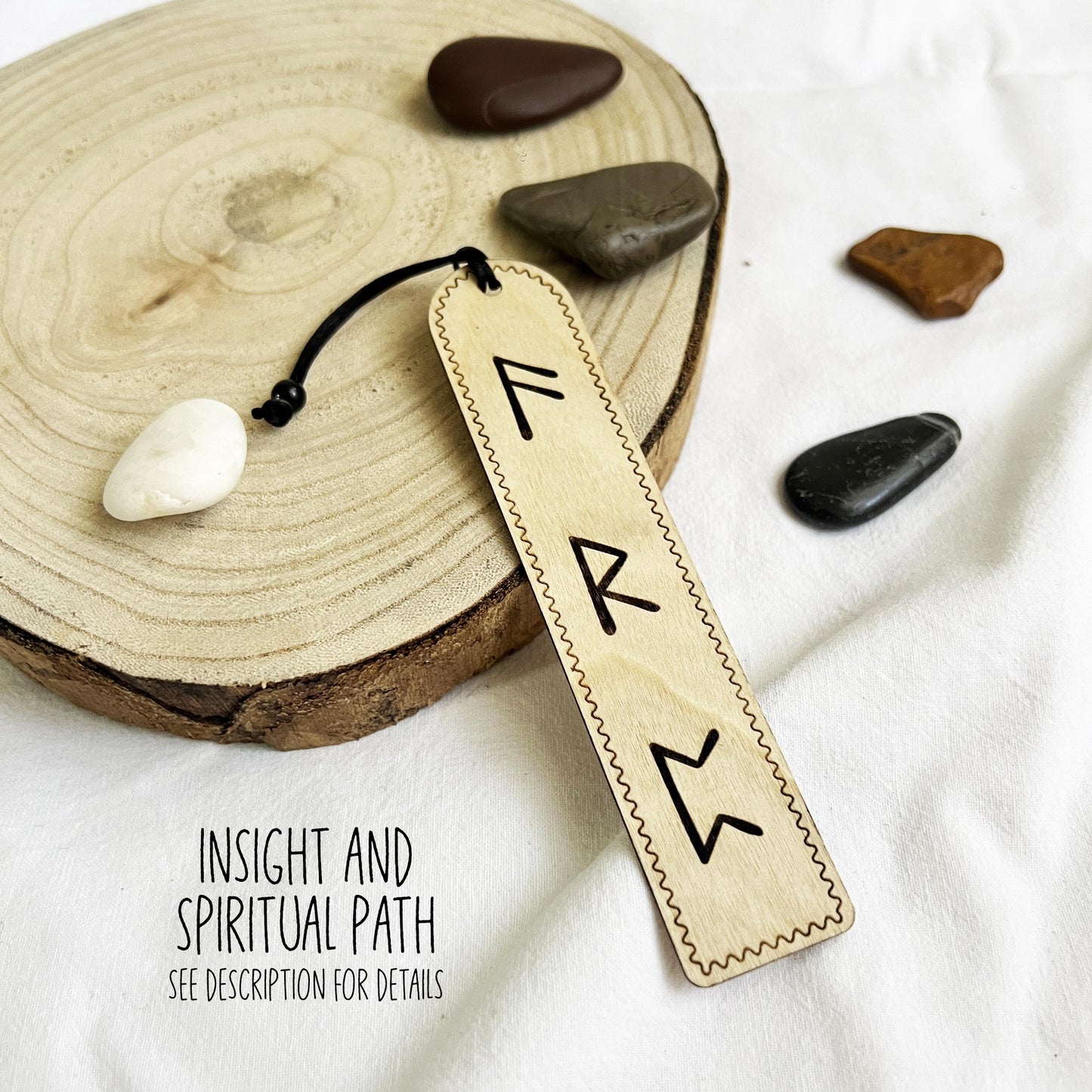 Set di segnalibri con rune vichinghe – 4 segnalibri in legno con simboli norreni – Forza, Protezione, Rinnovamento, Intuizione Spirituale