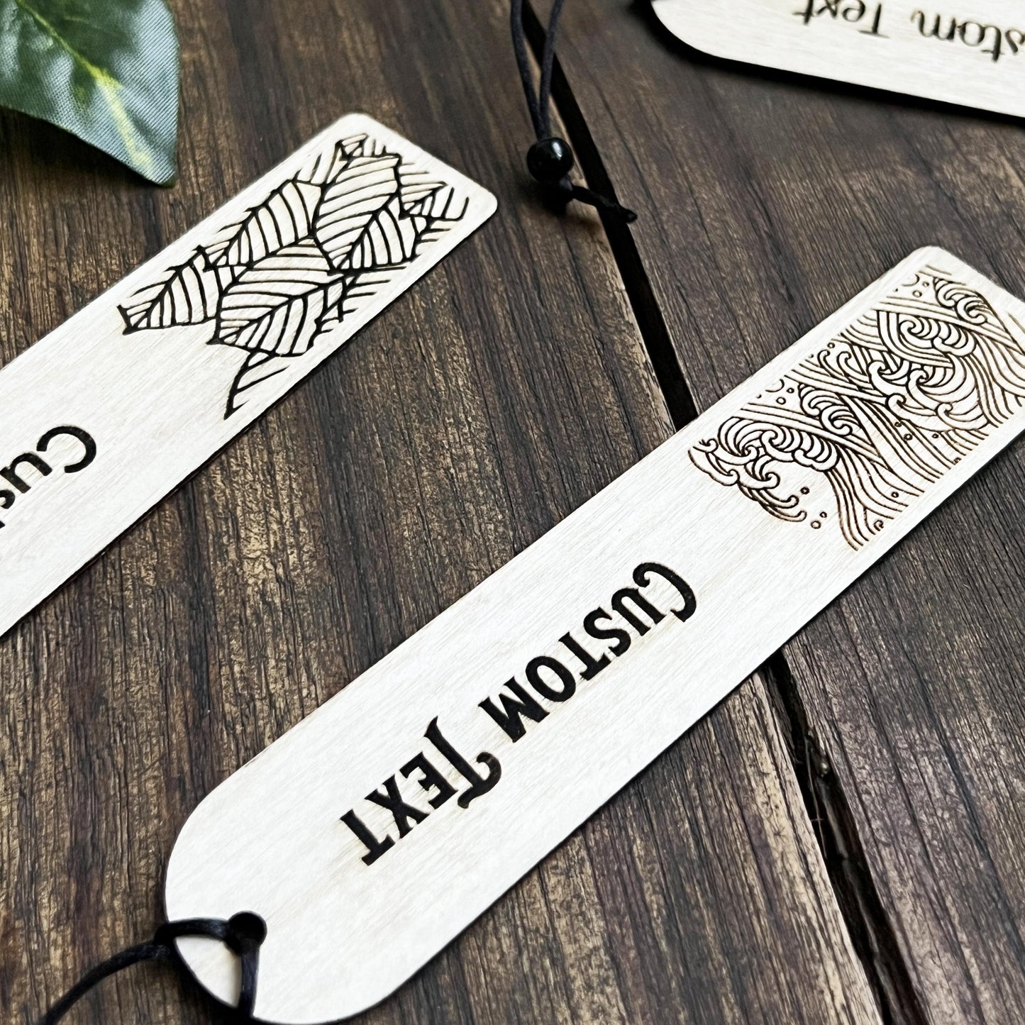 Segnalibri in legno inspirati ai 4 elementi: Fuoco, Aria, Terra, Acqua – Personalizzabili – Fatti in legno sottile - Idea regalo per lettori