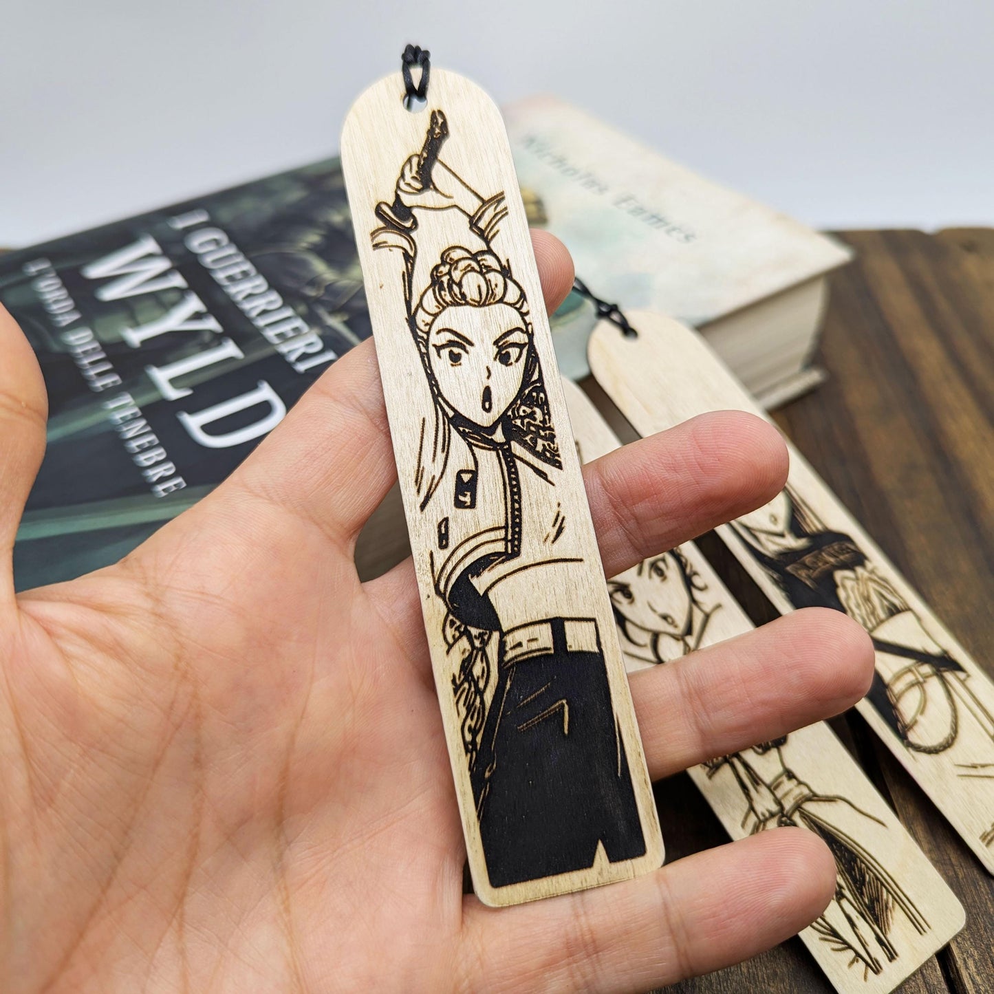 Set 3 segnalibri in legno KPOP Demon Hunters – Rumi, Zoey e Mira – Regalo perfetto per lettori e collezionisti che amano le Huntrix