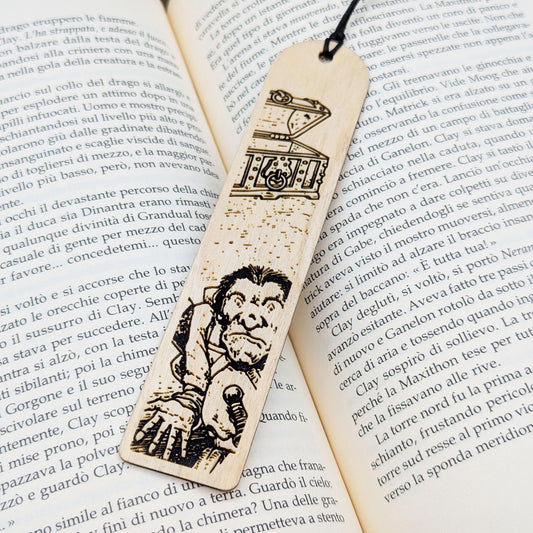 Segnalibro in legno ispirato a HeroQuest – Carta “Niente!” 1989 – Accessorio per lettori e collezionisti – Idea regalo giochi da tavolo